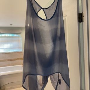 Grey and white flowy shirt